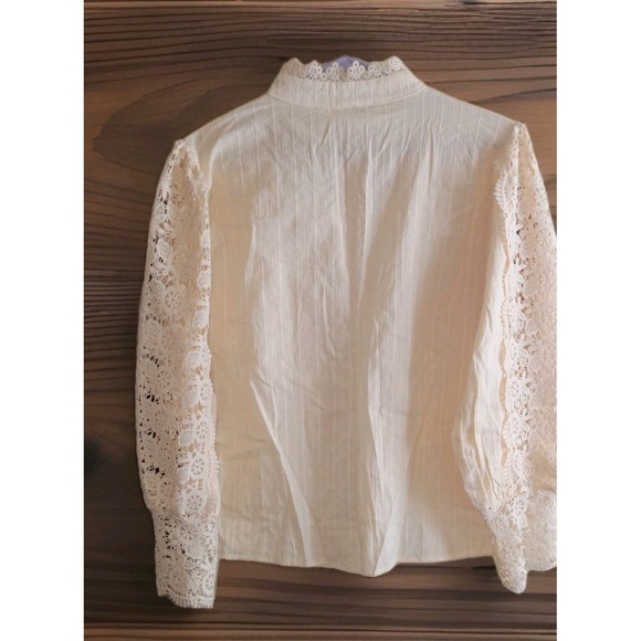 NWT Victorian Yellow Renaissance Blouse 3X Edwardian Romantic Feminine Crochet - Picture 6 of 8